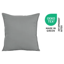 Housse de coussin 100% coton Hiva gris l.60 x H.60cm GoodHome