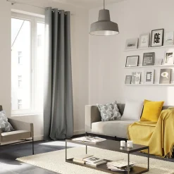 Housse de coussin 100% coton Peca imprimé géométrique gris l.60 x H.40cm GoodHome