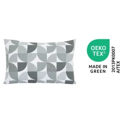Housse de coussin 100% coton Peca imprimé géométrique gris l.60 x H.40cm GoodHome