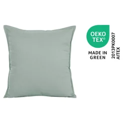 Housse de coussin 100% coton vert celadon l.45 x H.45cm GoodHome Hiva