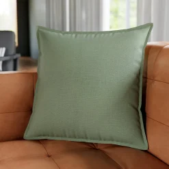 Housse de coussin 100% coton Hiva vert kaki clair l.45 x H.45cm GoodHome