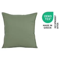 Housse de coussin 100% coton Hiva vert kaki clair l.45 x H.45cm GoodHome