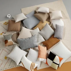 Housse de coussin 100% coton Hiva beige l.60 x H.60cm GoodHome