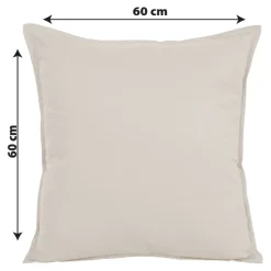 Housse de coussin 100% coton Hiva beige l.60 x H.60cm GoodHome