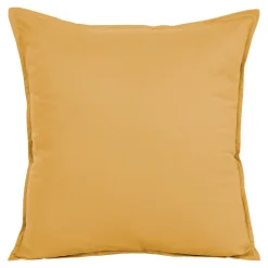 Housse de coussin 100% coton Hiva jaune ocre l.45 x H.45cm GoodHome