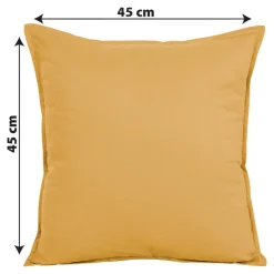 Housse de coussin 100% coton Hiva jaune ocre l.45 x H.45cm GoodHome