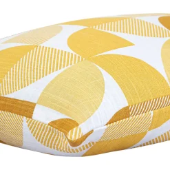 Housse de coussin 100% coton Peca imprimé géométrique jaune l.60 x H.40cm GoodHome