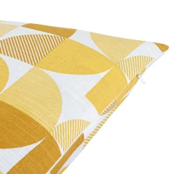 Housse de coussin 100% coton Peca imprimé géométrique jaune l.60 x H.40cm GoodHome