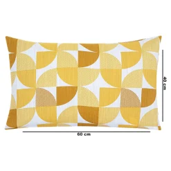 Housse de coussin 100% coton Peca imprimé géométrique jaune l.60 x H.40cm GoodHome