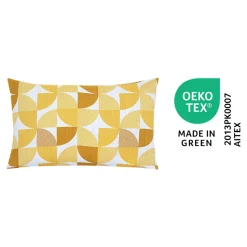 Housse de coussin 100% coton Peca imprimé géométrique jaune l.60 x H.40cm GoodHome