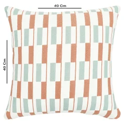 Housse de coussin 100% coton Zapala imprimé géométrique terracotta L.40 x l.40cm GoodHome