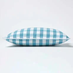 Housse de coussin à grands carreaux vichy bleu, 30 x 50 cm - HOMESCAPES