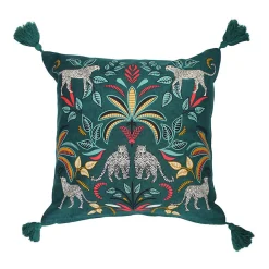 Housse de coussin bleu en coton (40x40 cm - Bleu)