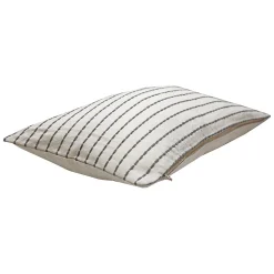 Housse de coussin brodée blanc et gris L.50 x l.30cm Deko & Co