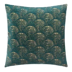 Housse de coussin coton et chenille - vert foncé - 40x40 cm - Atmosphera