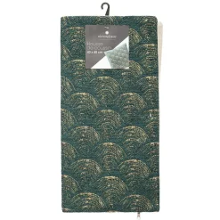 Housse de coussin coton et chenille - vert foncé - 40x40 cm - Atmosphera