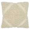 Housse de coussin coton tufté Bammy blanc cassé l.45 x H.45cm GoodHome