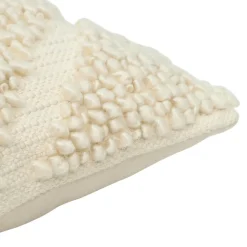 Housse de coussin coton tufté Bammy blanc cassé l.45 x H.45cm GoodHome