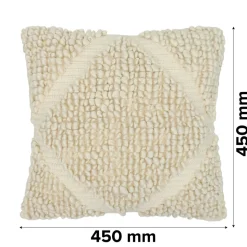 Housse de coussin coton tufté Bammy blanc cassé l.45 x H.45cm GoodHome