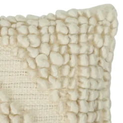 Housse de coussin coton tufté Bammy blanc cassé l.45 x H.45cm GoodHome