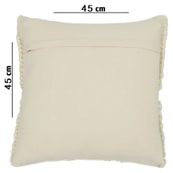 Housse de coussin coton tufté Bammy blanc cassé l.45 x H.45cm GoodHome