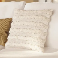 Housse de coussin coton tufté Mulyo imprimé bohème blanc cassé l.45 x H.45cm GoodHome
