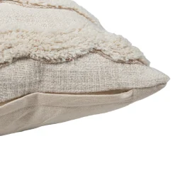 Housse de coussin coton tufté Mulyo imprimé bohème blanc cassé l.45 x H.45cm GoodHome