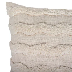 Housse de coussin coton tufté Mulyo imprimé bohème blanc cassé l.45 x H.45cm GoodHome