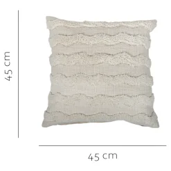 Housse de coussin coton tufté Mulyo imprimé bohème blanc cassé l.45 x H.45cm GoodHome