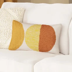 Housse de coussin coton tufté Tageu imprimé géométrique multicouleurs l.50 x H.30 GoodHome