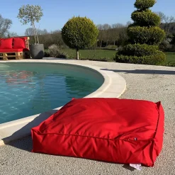 Housse de coussin de sol extérieure (71x71x15 cm - Rouge)
