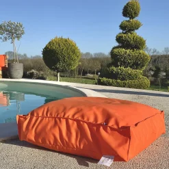 Housse de coussin de sol extérieure (71x71x15 cm - Orange)