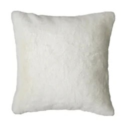 Housse de coussin effet fourrure Bolu blanc l.45 x H.45cm GoodHome
