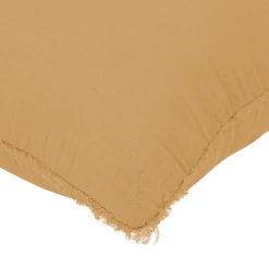 Housse de coussin effet gaze de coton marron camel L.45 x l.45cm GoodHome