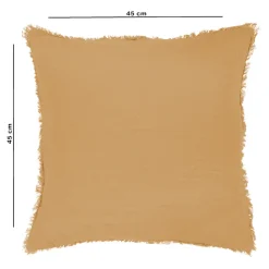 Housse de coussin effet gaze de coton marron camel L.45 x l.45cm GoodHome