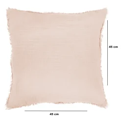 Housse de coussin effet gaz de coton beige rose L.45 x l.45cm GoodHome