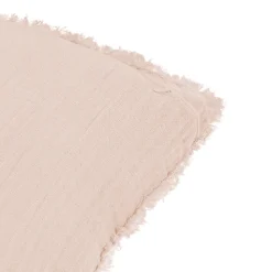Housse de coussin effet gaz de coton beige rose L.45 x l.45cm GoodHome