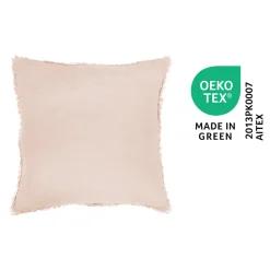 Housse de coussin effet gaz de coton beige rose L.45 x l.45cm GoodHome