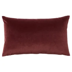 Housse de coussin effet velours Valgreta bordeaux l.50 x H.30cm GoodHome