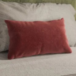 Housse de coussin effet velours Valgreta bordeaux l.50 x H.30cm GoodHome
