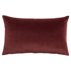 Housse de coussin effet velours Valgreta bordeaux l.50 x H.30cm GoodHome
