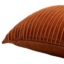 Housse de coussin effet velours cotelé Gareta terracotta l.50 x H.30cm GoodHome
