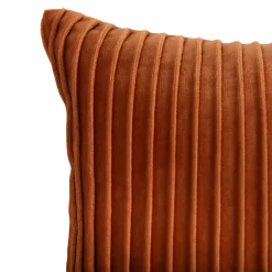 Housse de coussin effet velours cotelé Gareta terracotta l.50 x H.30cm GoodHome