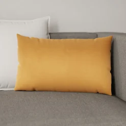 Housse de coussin effet velours Valgreta jaune ocre l.50 x H.30cm GoodHome