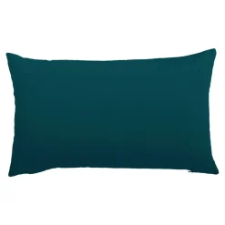 Housse de coussin effet velours Valgreta bleu canard l.50 x H.30cm GoodHome