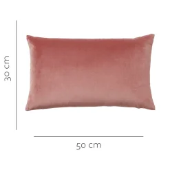 Housse de coussin effet velours Valgreta vieux rose l.50 x H.30cm GoodHome