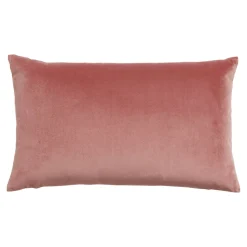 Housse de coussin effet velours Valgreta vieux rose l.50 x H.30cm GoodHome