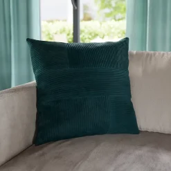Housse de coussin en coton Ambur vert foncé l.45 x H.45cm GoodHome