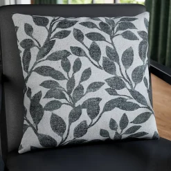 Housse de coussin en coton Batam imprimé fleuri vert l.45 x H.45cm GoodHome
