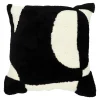 Housse de coussin en coton Aizu imprimé géométrique noir et blanc l.45 x H.45cm GoodHome